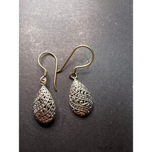 Bali style sterling silver dangle earrings